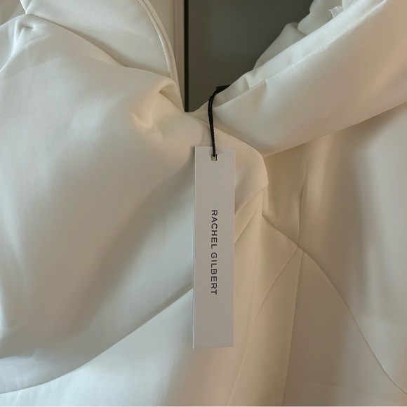 NWT Rachel Gilbert Matteo Midi Dress Gown Off Shoulder Bridal Wedding White - Picture 10 of 15